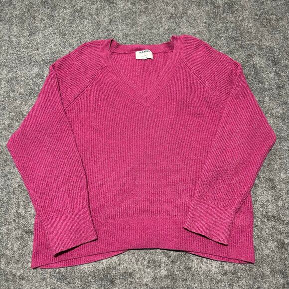 Old Navy Women’s Pink Knit V-Neck Sweater L - Picture 1 of 5
